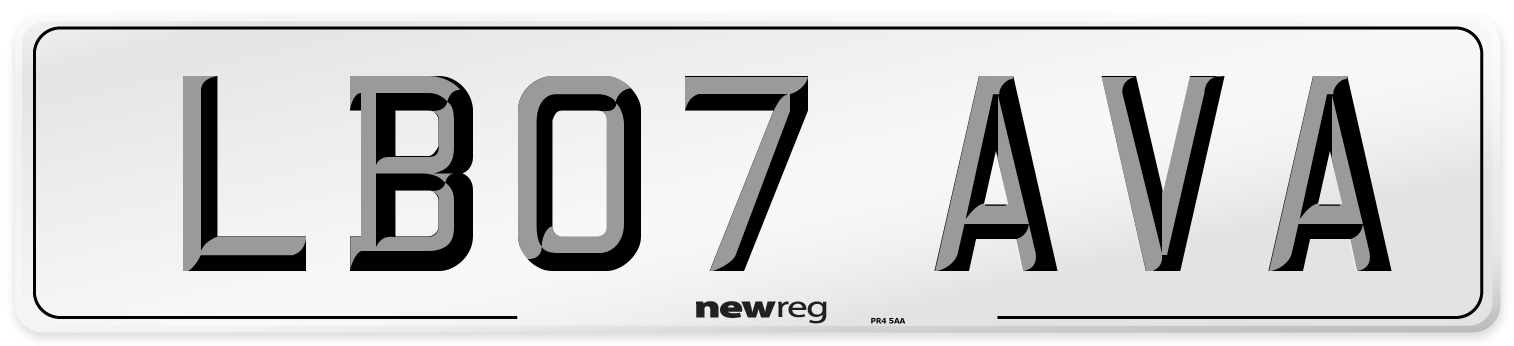 LB07 AVA Number Plate from New Reg